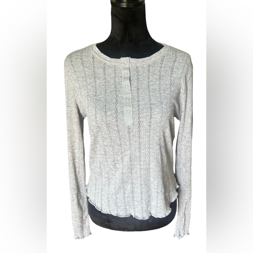 Wild Fable Gray Heather Longsleeve Button Down Shirt, Large